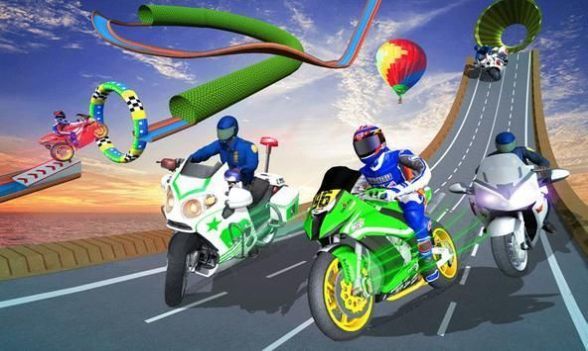 警用摩托巨型坡道特技安卓版
